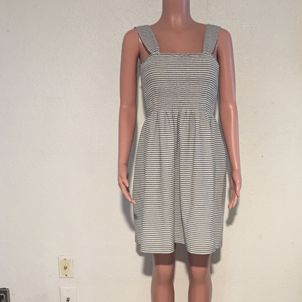 Madewell Black and White Striped Dress